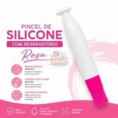 Pincel Silicone Premium com Reservatório Rosa – Cozinha Moderna e Prática