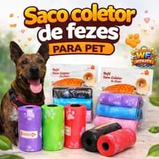 Saquinhos Higiênicos Pet Kit 3 Rolos – Coleta de Fezes para Cães e Gatos Refil Resistente Fácil
