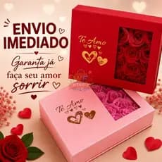 Caixa Presente dia dos Namorados Rosas  E Colar Romântico – Criativo Aniversario De Namoro - Casamento surpresa especial