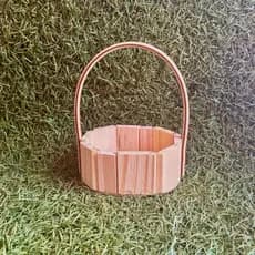 Kit com 10 cesta fraldeira Madeira Pinus oval para presentes 11cm