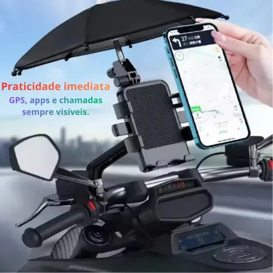 Suporte Guarda-Chuva para Celular Universal p/ Moto Bike Veicular Impermeável