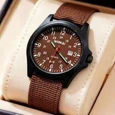 Relógio luminoso masculino relógio masculino náilon trançado cinta Casual relógio esportivo militar
