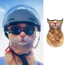 Ciclismo protetor solar máscara laranja gato verão engraçado véu Animal rosto toalha gato pendurado orelha integrada más