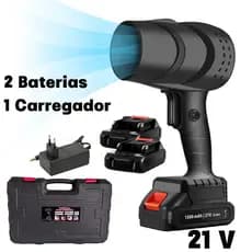 Soprador Turbo Portátil Recarregável 1/2 Baterias Bivolt forte Limpeza de Pó Jardim Carro