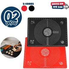 Kit 02 ou 01 Tapete De Silicone Culinário Antiaderente Para Abrir Massa Confeitaria