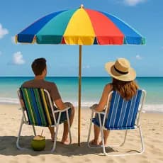 Kit 2 Cadeiras de Praia Dobrável Área Externa Varanda Jardim
