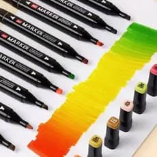 Caneta Marcadora De Cabeça Dupla Oleosa Montagem Artística Para Estudantes Material Escolar