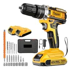 Parafusadeira Furadeira 48V 2 Baterias Com Maleta e Acessórios Completo