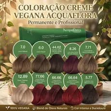 Coloração Creme Vegana Acquaflora – Permanente e Profissional | Escolha Seu Tom!