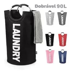 Cesto De Roupa Suja Super Grande 90L Tecido Oxford Saco À Prova D'água Armazenamento De Roupas Sujas Dobrável