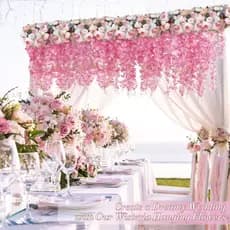 6pcs Flores Artificiais Wisteria Falsas Penduradas Decorações De Festas De Casamento No Jardim
