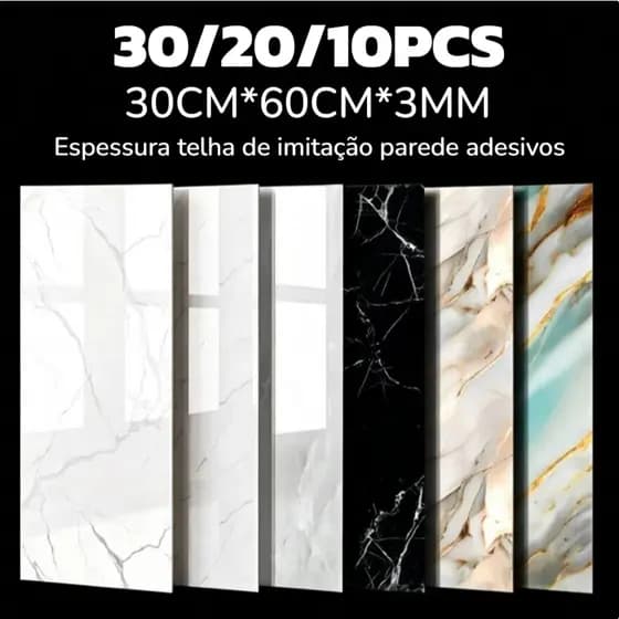 30/20/10PCS Placa Adesiva 3d Mármore De Parede Relevo Lavável 30cmX60cm Autocolante Decoração Quarto