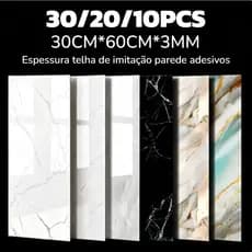 30/20/10PCS Placa Adesiva 3d Mármore De Parede Relevo Lavável 30cmX60cm Autocolante Decoração Quarto
