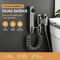 Aço Inoxidável Kit Ducha Higiênica Banheiro Duas Saídas 1/2mm Conjunto Pulverizador Alta Pressão Resistente Com Registro