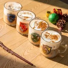 Caneca Harry Potter Xícara de Vidro Grifinoria, Lufa Lufa, Corvinal e Sonserina 300ml