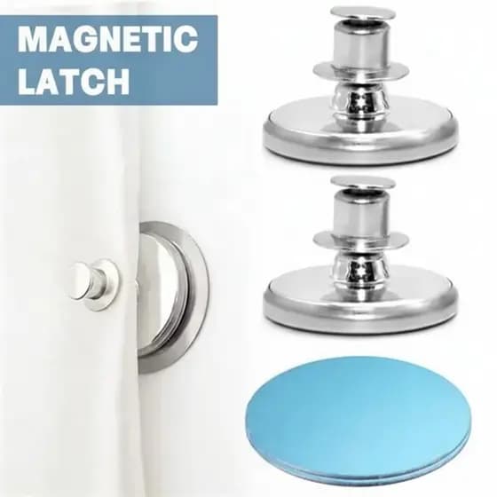 Prendedor de Cortina Imã com Placa Metálica para fixação, sem Furação, Fácil Instalação.