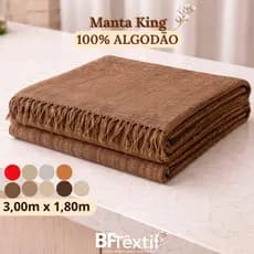 Manta Decorativa para Sofá King Gigante 3,00m x 1,80m 100% Algodão Várias Cores