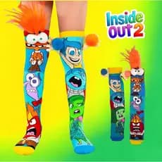 Meias VRZA Crazy Sock Inside Out 2 para Crianças, Meias Altas 3D de Desenho Animado, Respiráveis e de Alta Qualidade 7ZP