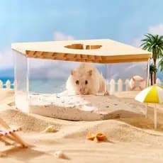 17OH SUNDANCE Bacia de Areia para Urina de Hamster, Banheira Retangular Transparente de Acrílico com Tampa, Caixa para H