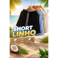 Kit 3 Short de Linho Masculino Mauricinho Premium Bermuda Casual Slim