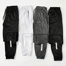 KIT 4  Calça Jogger Masculina Helanca Cinza Bolsos Cordão Punho Esportiva Casual