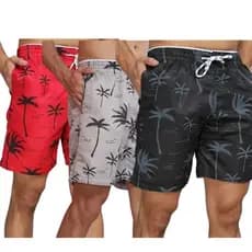 KIT 3 Bermudas Tactel Coqueiro Premium Bermuda Mauricinho Surf Praia Secagem Rápida Academia