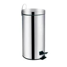 Lixeira Ágata 30L Mor com Pedal - Inox com Balde Interno Removível e Alça Externa
