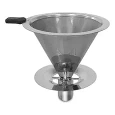 Coador de Café Ecológico Inox Unitermi 102 - Reutilizável com Cabo de Silicone Antitérmico
