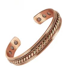 Pulseira de Cobre Puro Magnética Torcida Ajustável de 12mm de Largura, Bracelete Aberto, Ímã de Alta Energia, Tamanho Aj