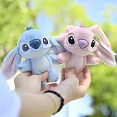 Chaveiro De 12cm Stitch Cartoon Boneca De Pelúcia Kawaii Bolsa Pingente Máquina