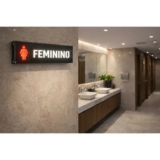 Placa Indicativa Banheiro Feminino 30cm SINALILED