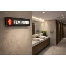 Placa Indicativa Banheiro Feminino 30cm SINALILED
