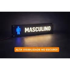 Placa Sinalizadora Banheiro Masculino 30cm SINALILED