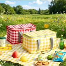 Cooler Dobrável 12L Ecológico, Bolsa Térmica com Lâmina de Alumínio para Camping e Lazer