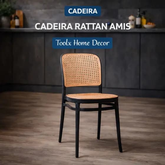 Cadeira Rattan Amis Toolx Home Decor Polipropileno Empilhável 120kg | Envio Imediato
