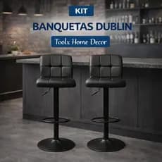 Kit 2 Banquetas Dublin Gomos Confort Estofada Altura Ajustável Envio Imediato – Toolx Home Decor