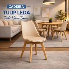 Cadeira Leda Eames Moderna Para Cozinha Sala Jantar Madeira | Envio Imediato - Toolx Home Decor