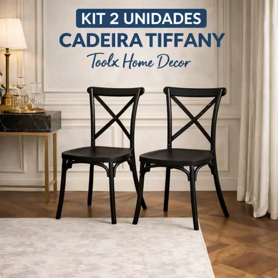 Kit 2 Cadeiras Tiffany Pretas Design Clássico Resistente | Envio Imediato – Toolx Home Decor