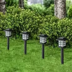 Kit 12/6 Luminaria Solar Espeto de Jardim Led Decoração Cazinha Recarregavel no Sol