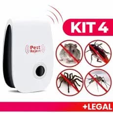 Kit 4 Repelente Eletrônico Ultrassônico Mosca Pernilongos Baratas Morcegos repele e Espanta Ratos bivolt
