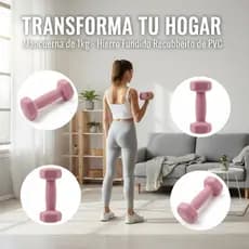 Par Halter 1KG Sextavado Rosa -Musculação Academia Funcional Peso Para Braço Treino em Casa