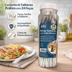 Jogo De Talheres Faqueiro 24 Peças Aço Inox - New Kolor