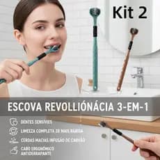 Kit2 Escova De Dentes De Três Lados De 360 Graus  Macaron Adulto  Cerdas Macias Cabeças Duras  Saburra De Língua Cuidado