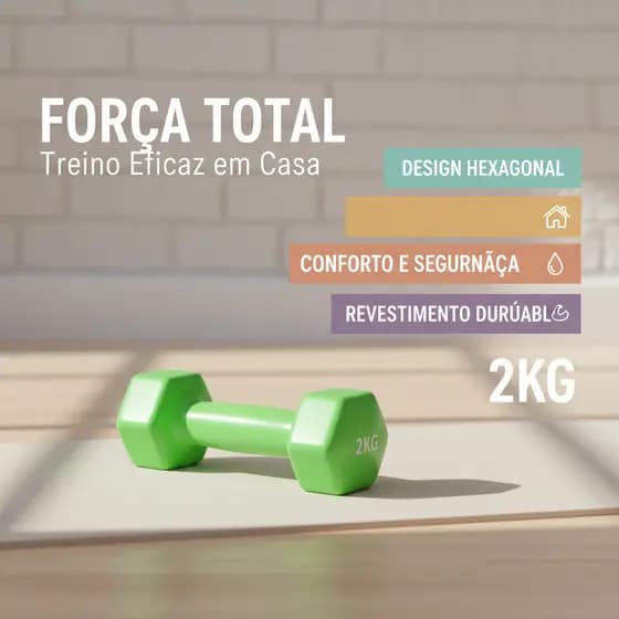 2 Kg Halteres Revestidos em Neoprene – Peso Livre Antiderrapante para Treino Funcional