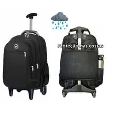 Mochila De Rodinhas Escolar Impermeável Espaçosa Faculdade Trabalho Viagens