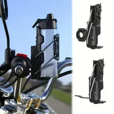Suporte de garrafa de água para motocicleta com guidão ajustável, suporte de copo durável e universal para bicicleta