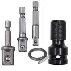 Kit Adaptador Soquete Parafusadeira Chave Impacto 4 Peças