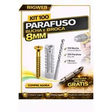 KIT COMPLETO PARAFUSO BUCHA E BROCA 6, 8 E 10MM PONTA PHS GRATIS