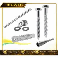 KIT PARAFUSO SEXTAVADO BUCHA E BROCA + SOQUETE MAGNÉTICO 8 10 e 12mm
