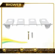 SUPORTE VASSOURA RODO MOP PAZINHA FERRAMENTAS METAL 4 LUGARES BRANCO